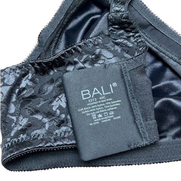 Bali Classic Double Support Lace Wire-less Full Figure Bra 3372 Size 40C NWT - Picture 4 of 5